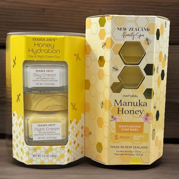 Trader Joe’s Honey Hydration Day & Night Cream Duo Plus 5 Manuka Honey Bars Soap - Picture 3 of 5